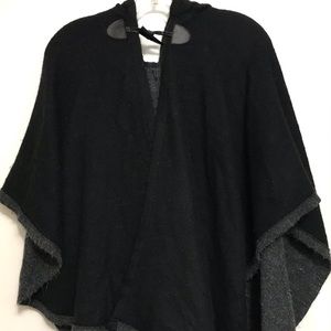 Black and Gray Hooded Cape